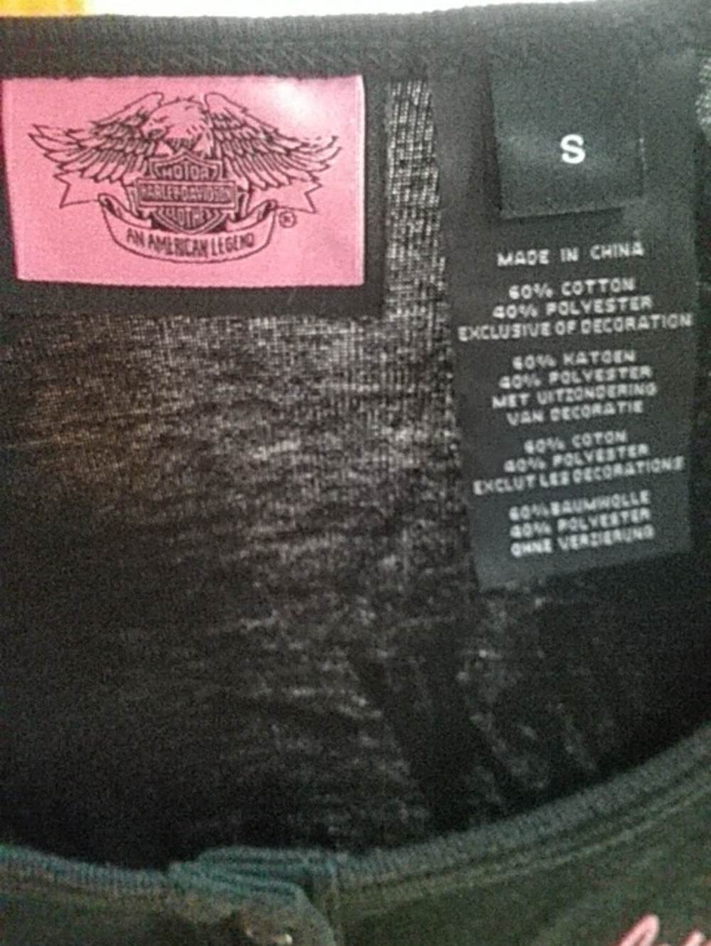 Harley-Davidson Black Women's Top with Pink Logo Tag - Picture 5 of 5